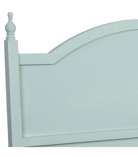 Cabecero clásico chic turquesa rozado negro de madera pino. 6