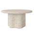 Mesa centro redonda microcemento travertino de diseño moderno.