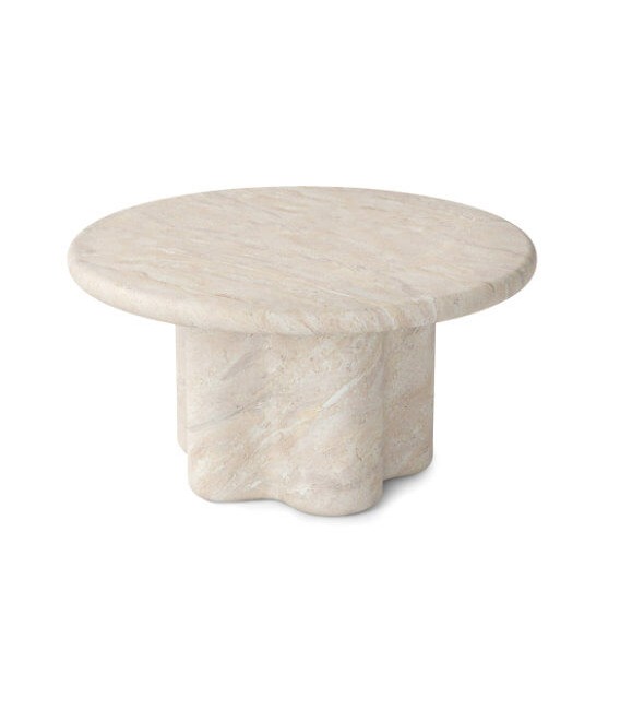 Mesa centro redonda microcemento travertino de diseño moderno. 1