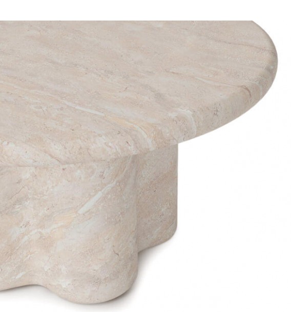 MESA DE CENTRO REDONDA 80 Ø X 40 LAORO MICROCEMENTO TRAVERTINO