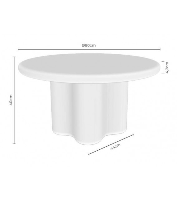 MESA DE CENTRO REDONDA 80 Ø X 40 LAORO MICROCEMENTO TRAVERTINO