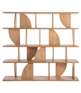 Estantería nórdica XL madera natural con diseño geométrico. 1