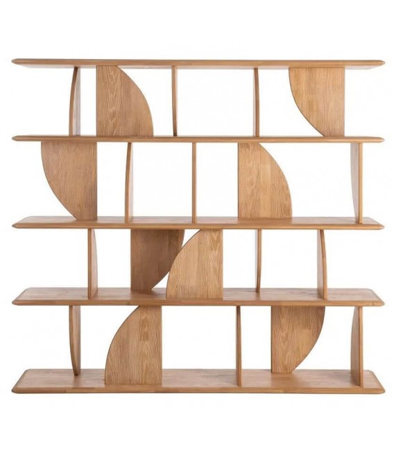 Estantería nórdica XL madera natural con diseño geométrico. 1