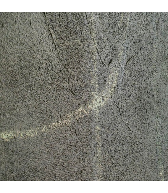 Cuadro grande abstracto verde pintado a mano con marco negro. 2