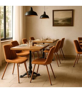 Silla tapizada verde contemporánea con patas metálicas finas. Mdmhogar