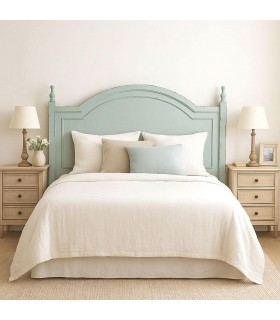 Cabecero clásico chic turquesa rozado negro de madera pino. Mdmhogar