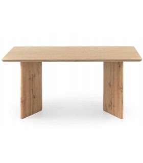 Mesa comedor rectangular roble natural y porcelánico moderno. 1