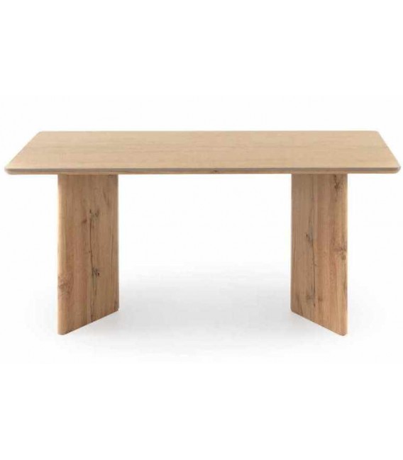 Mesa comedor rectangular roble natural y porcelánico moderno. 1