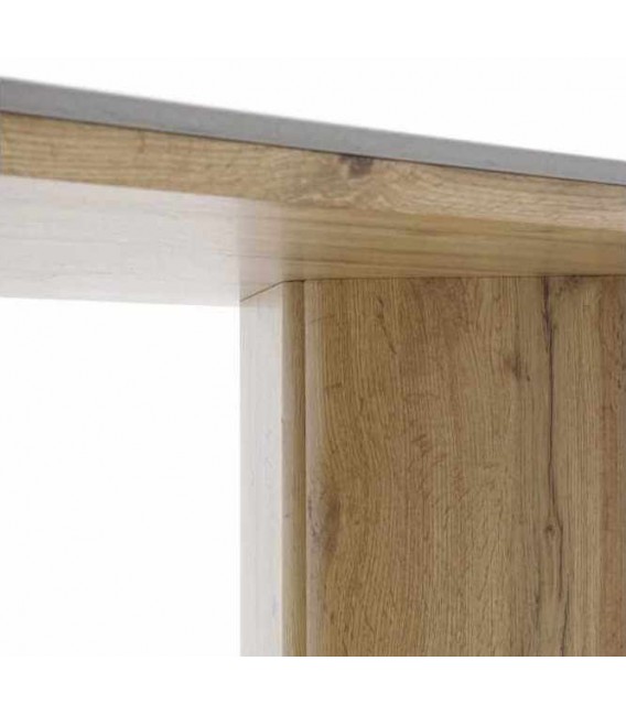 Mesa comedor rectangular roble natural y porcelánico moderno. 4