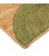 Alfombra de yute natural y verde trenzada artesanalmente. 1