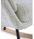 Sillón mecedora nórdico en chenilla blanca y madera natural. 4