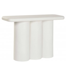 Consola de entrada ibicenca DM blanco roto efecto yeso.