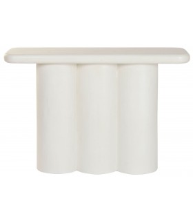 Consola de entrada ibicenca DM blanco roto efecto yeso. 1