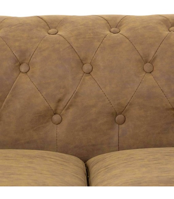 Sofá 2 plazas chester polipiel camel elegante y cómodo. 5