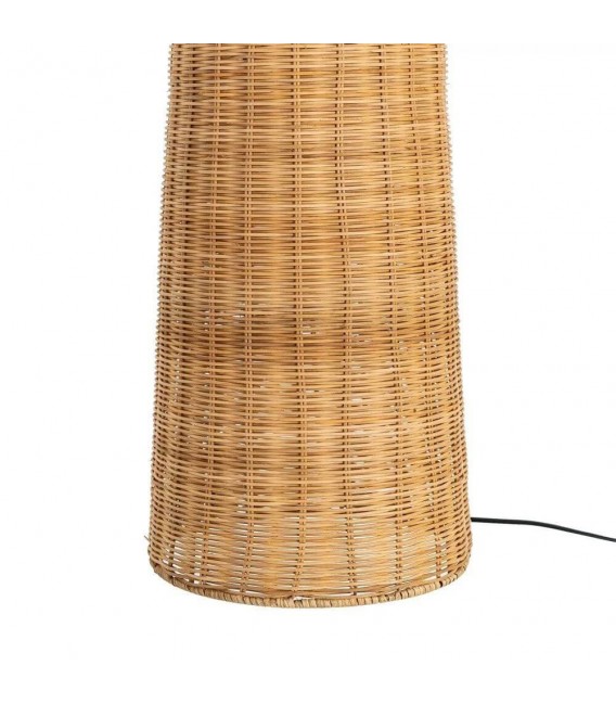 Lámpara de pie boho XL en ratán natural trenzado artesanal. 3