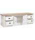 Mueble de TV rústico en madera natural y blanco con cajones. 2