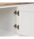 Mueble de TV rústico en madera natural y blanco con cajones. 6