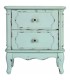Mesita clásica chic turquesa rozado con 2 cajones de pino. 1