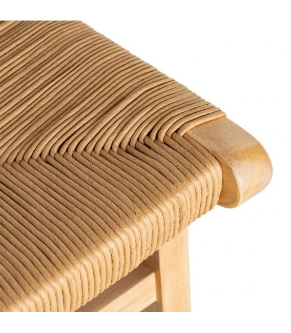 Set 2 sillas rústicas madera y cuerda trenzada natural artesanal. 6