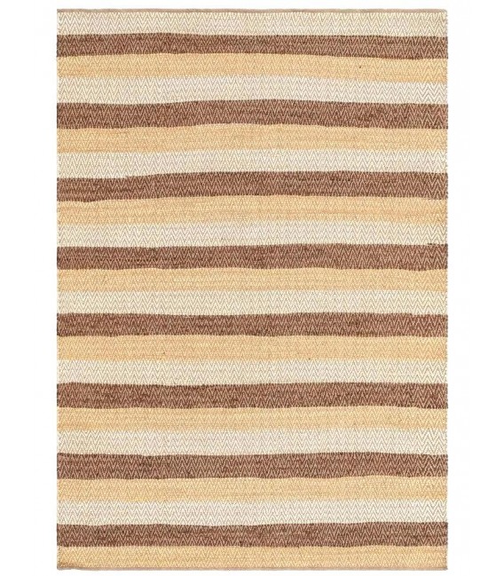ALFOMBRA XL 200 X 300 RULLIAS ALGODON MARRON BEIGE Y CRUDO