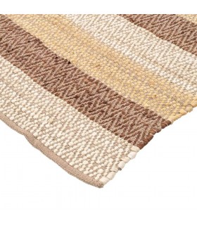 ALFOMBRA XL 200 X 300 RULLIAS ALGODON MARRON BEIGE Y CRUDO