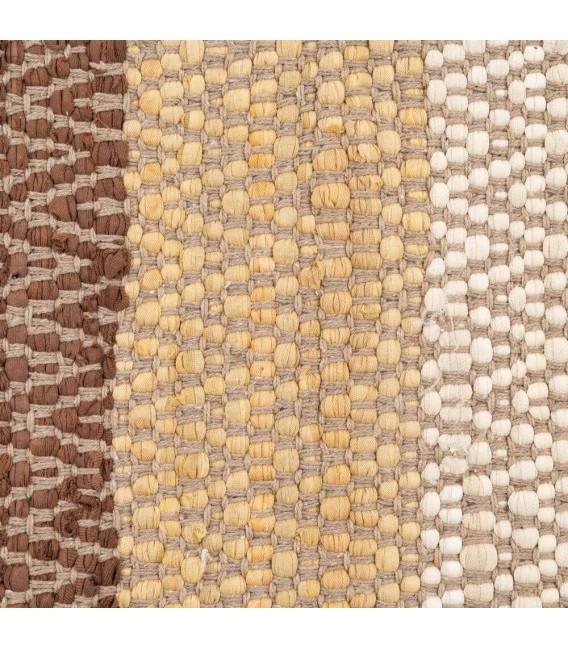 ALFOMBRA XL 200 X 300 RULLIAS ALGODON MARRON BEIGE Y CRUDO