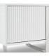 Aparador moderno blanco con estructura metálica cromada elegante. 3
