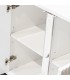 Aparador moderno blanco con estructura metálica cromada elegante. 5