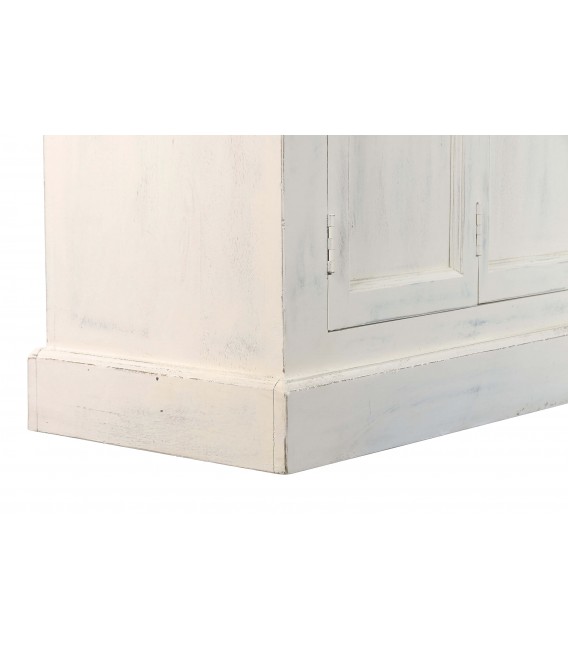 Vitrina colonial blanca muy grande con puertas de cristal y madera. 7