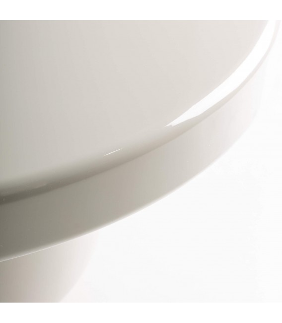 Mesa de centro moderna redonda crema brillo, diseño exclusivo. 2