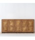 Aparador boho grande de madera roble tostado con 4 puertas. 1