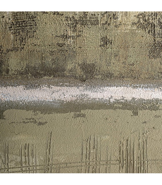 Cuadro vertical abstracto verde pintado a mano con marco pino. 1