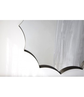 Espejo XL art decó metal dorado viejo y cristal plata elegante. 1