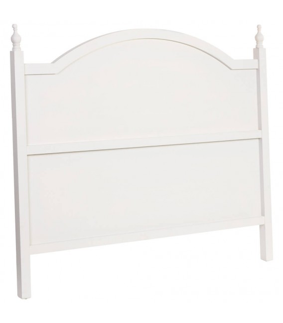 Cabecero romántico blanco roto de madera torneada artesanal. 2