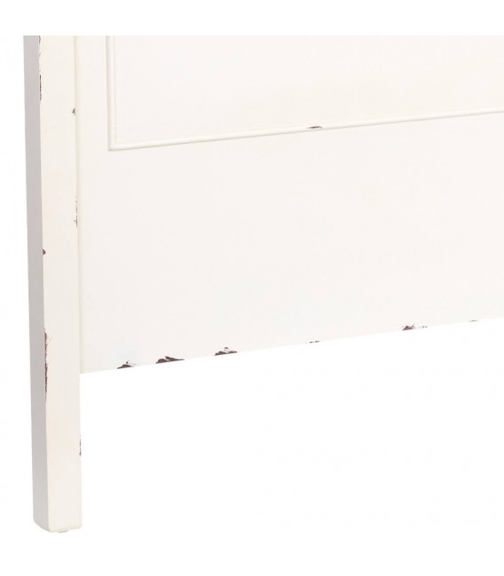 Cabecero romántico blanco roto de madera torneada artesanal. 6