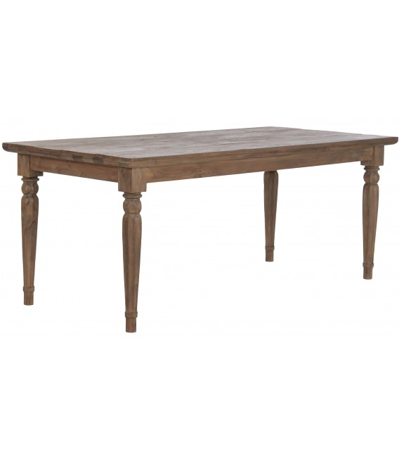 Mesa comedor grande boho de madera teca reciclada natural.