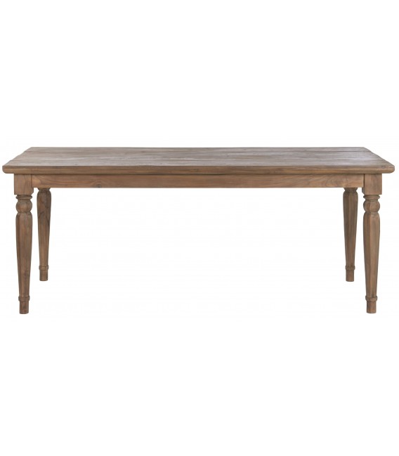 Mesa comedor grande boho de madera teca reciclada natural. 1