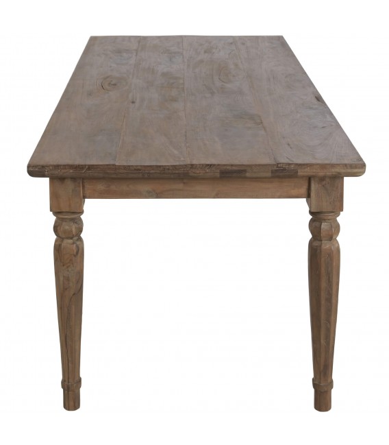 Mesa comedor grande boho de madera teca reciclada natural. 3