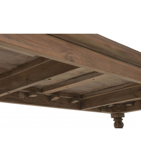 Mesa comedor grande boho de madera teca reciclada natural. 8