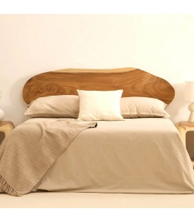 Cabecero de madera natural artesanal para cama estilo boho. Mdmhogar