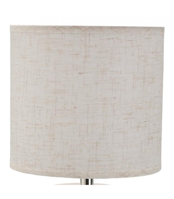 Lámpara de sobremesa cerámica blanca y metal dorado satinado.1