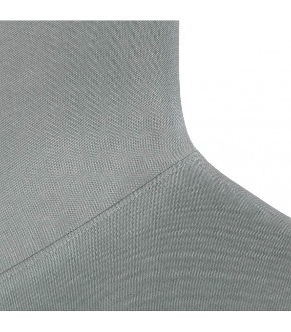 Set de 2 taburetes modernos de metal negro y textil gris claro. 2