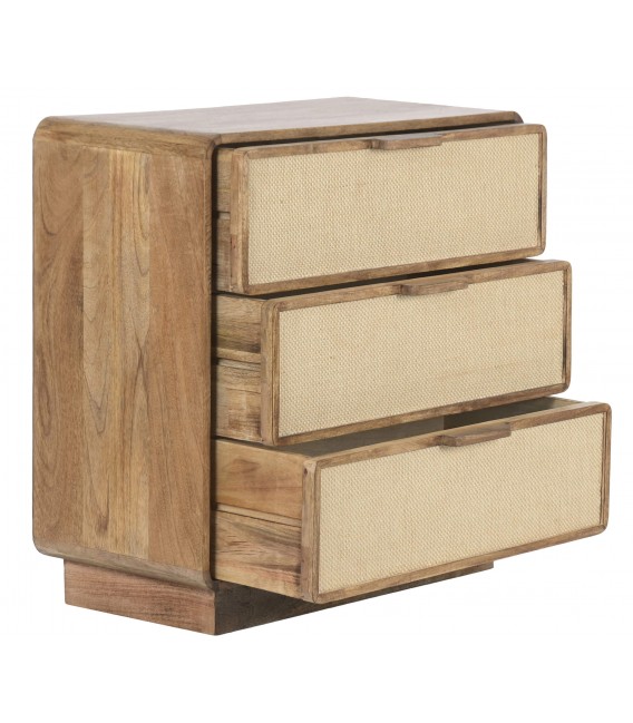 Cómoda boho pequeña de madera y yute natural artesanal. 2