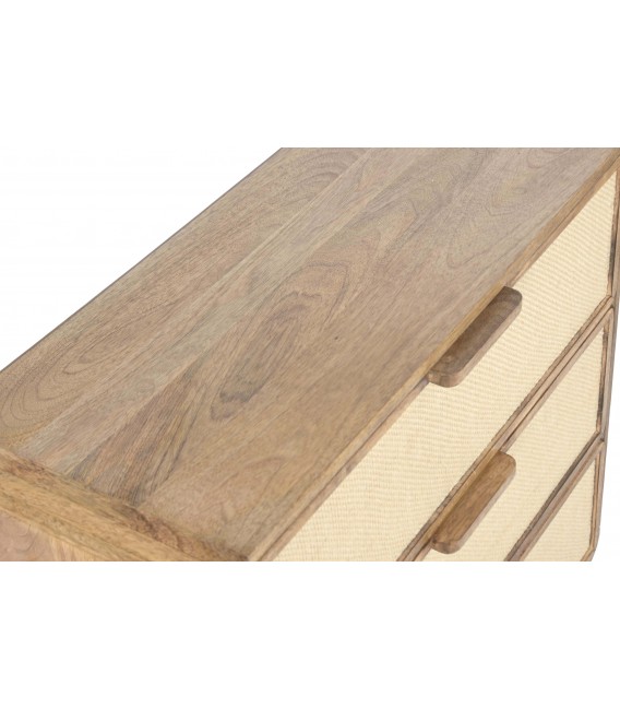 Cómoda boho pequeña de madera y yute natural artesanal. 4