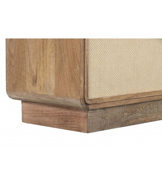 Cómoda boho pequeña de madera y yute natural artesanal. 7