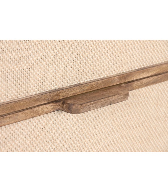 Cómoda boho pequeña de madera y yute natural artesanal. 5