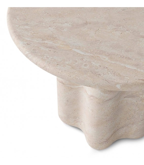 MESA DE COMEDOR REDONDA PEQUEÑA 100 Ø X 77 LAORO MICROCEMENTO TRAVERTINO