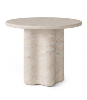 MESA DE COMEDOR REDONDA PEQUEÑA 100 Ø X 77 LAORO MICROCEMENTO TRAVERTINO