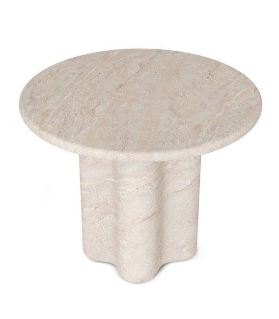 MESA DE COMEDOR REDONDA PEQUEÑA 100 Ø X 77 LAORO MICROCEMENTO TRAVERTINO