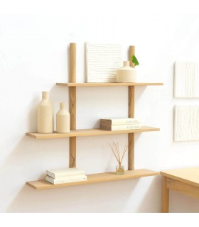 Estantería nórdica madera natural con diseño ligero y cálido.  Mdmhogar